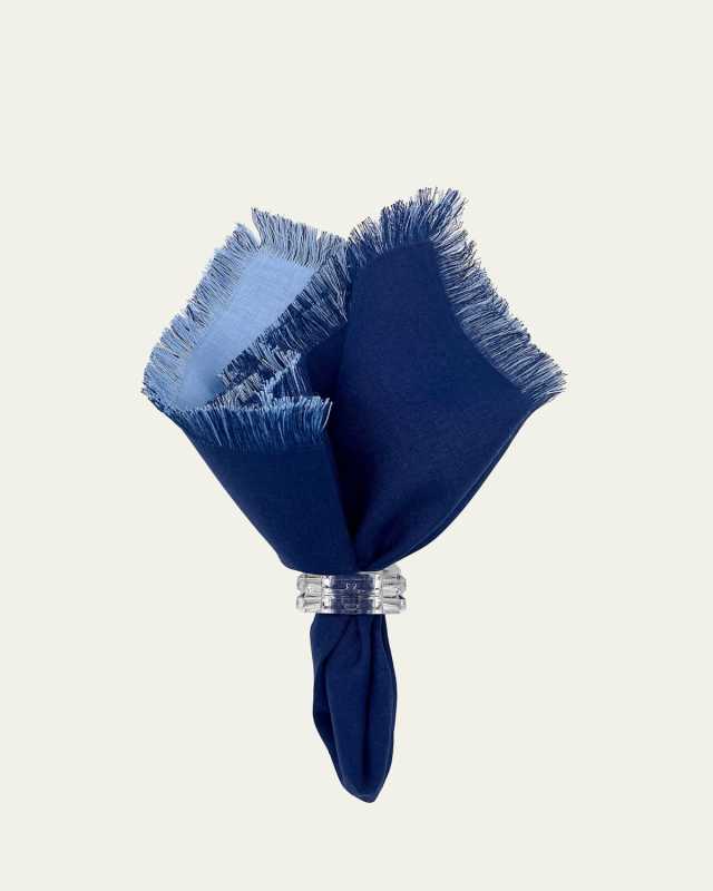 Blue Double-Sided Fringe Napkin